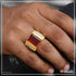 1 Gram Gold Plated Red Stone With Diamond Delicate Design Ring For Men - Style A816