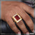 Red Stone With Diamond Fashionable Design Gold Plated Ring For Men - Style B116